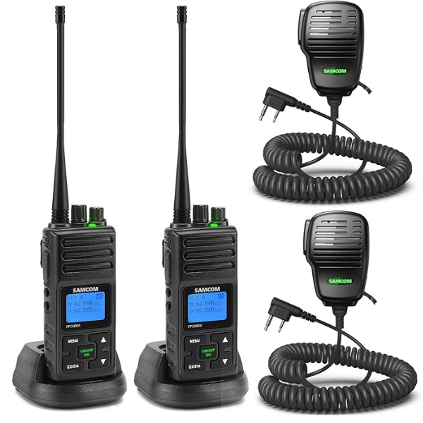 5Watt Walkie Talkie Long Range Two Way Radio Rechargeable with Speaking Mic