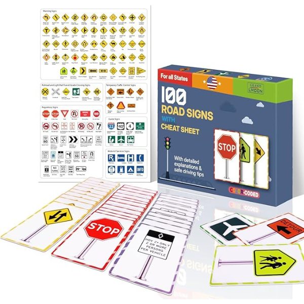 100 Road Sign Flash Cards